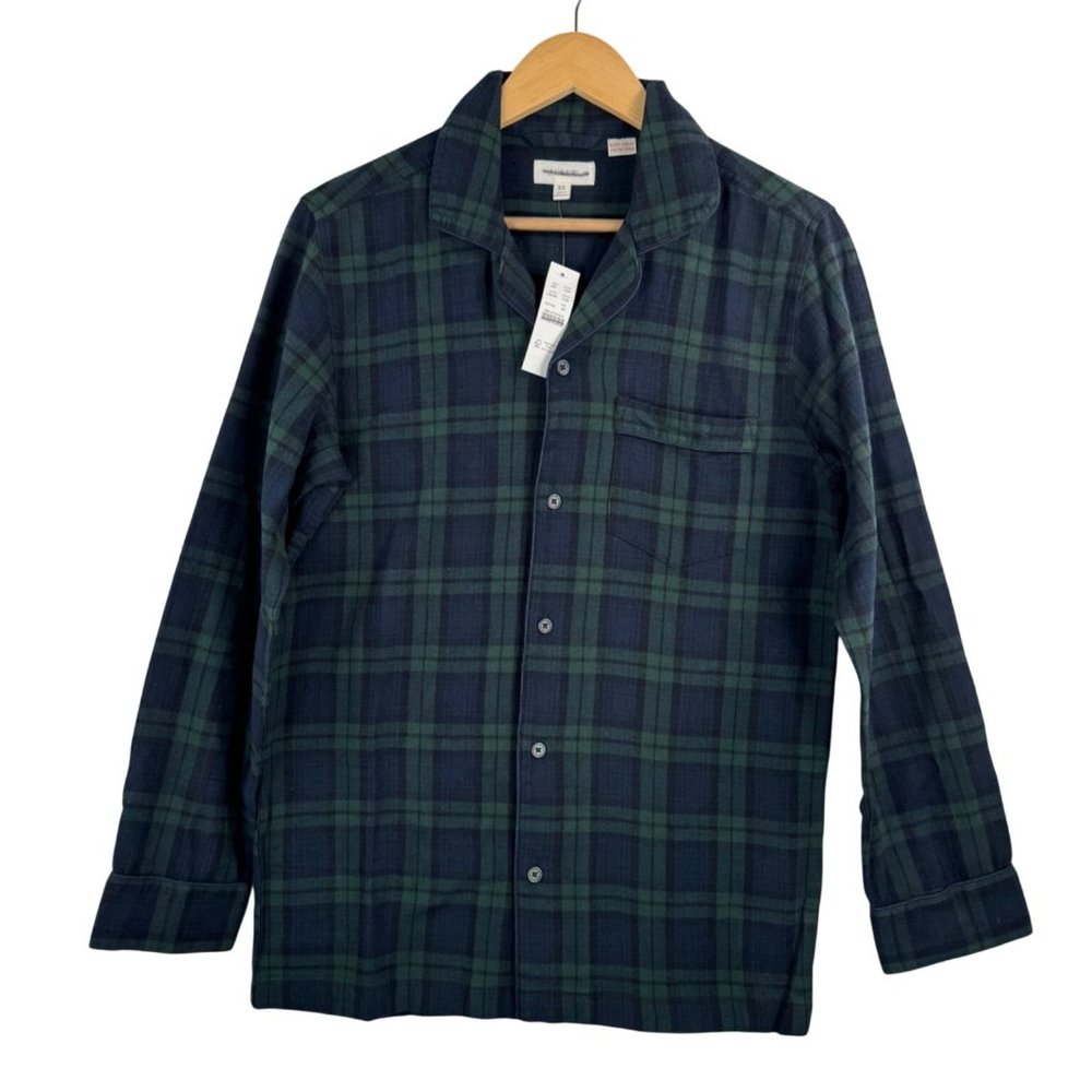 J.Crew Flannel preppy plaid Pajama top hunter green 90s sz XS